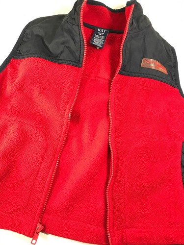 Boys Gap Fleece Vest Red and Blue Full Zip Up W Hand Pockets Boys XS SZ 4 - Picture 6 of 8