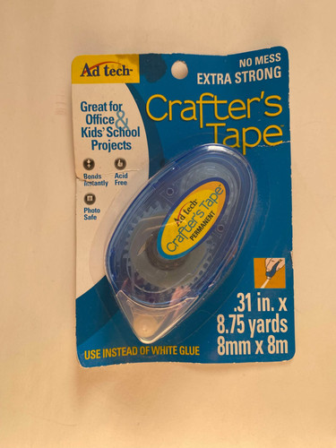 Ad tech Crafter's Tape Permanent  ( .31" x 8.75 Yards ) No Mess Extra Strong NEW