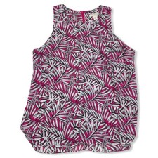 Saint Tropez West Womens Tropical Leaves Sleeveless Blouse Tank Top Shirt Size M