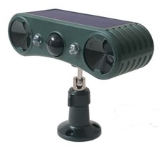 Solar-Powered Motion Sensor Alarm Red Blue Flashing LED Siren Sound