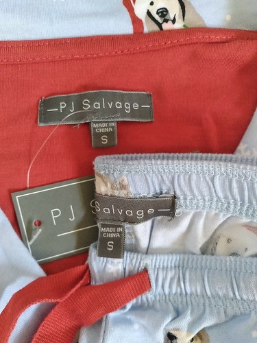 NEW PJ Salvage Christmas Dogs SMALL Blue Jersey Knit Set NWT - Picture 6 of 11