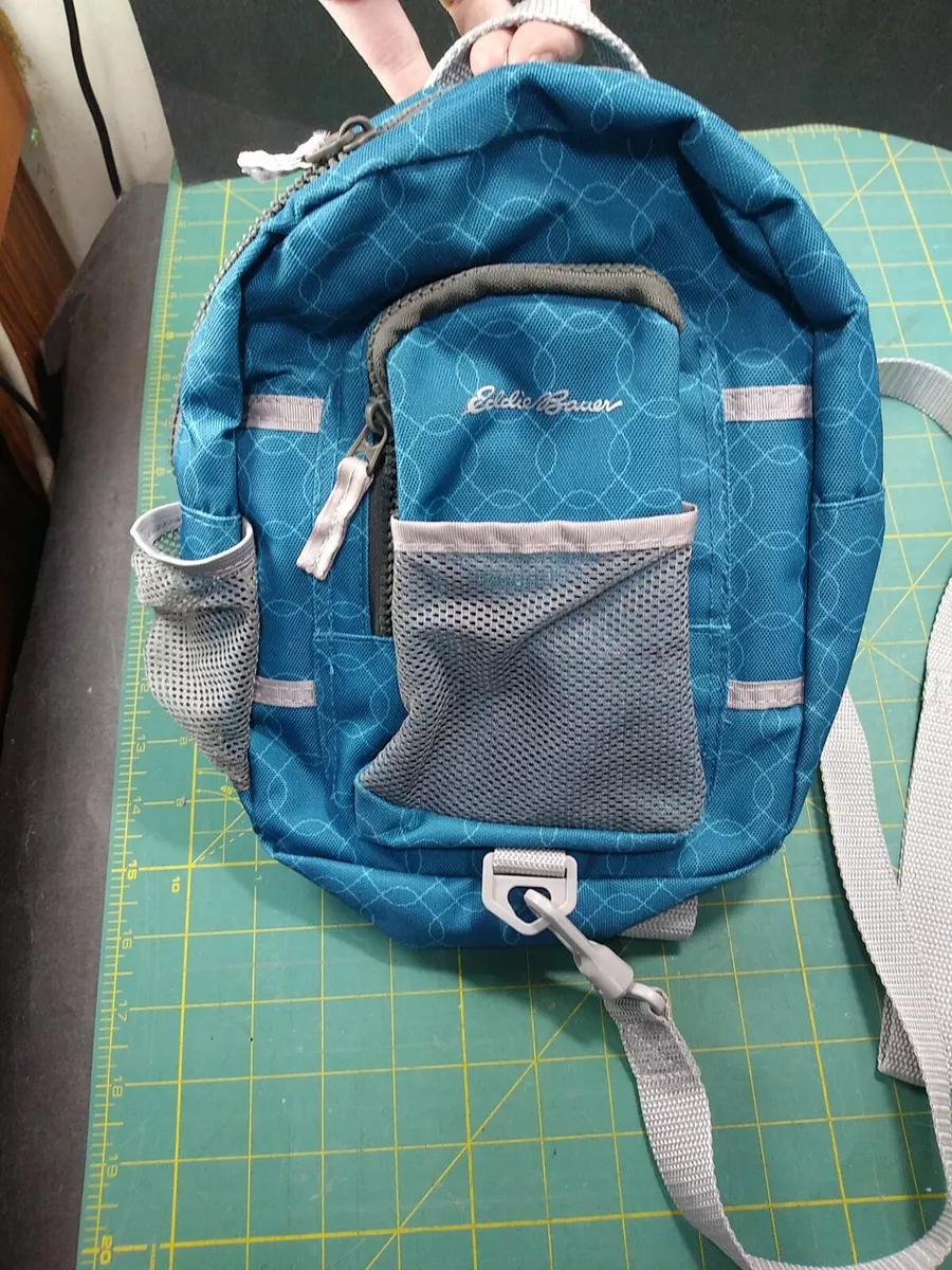 Eddie Bauer Mini Small Blue Stowaway Backpack 12x 8 harness tether