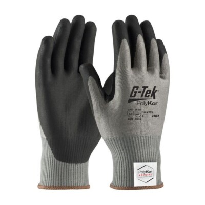 M - G-Tek PolyKor Xrystal-Blended Gray Large Cut-Resistant Gloves 1pr