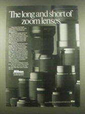 1985 Nikon Lenses Ad - The Long and Short of Zoom