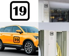 Number 19, Sticker Vinyl Version v1sq