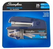 Swingline 747 Desktop BLUE Stapler w/ Staple Remover and 5000 Staples #74780