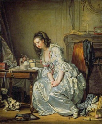 Jean Baptiste Greuze Der kaputte Spiegel A4 Print