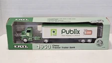 Vtg. 1989 Ertl 1950 Chevy Tractor Trailer Publix Die Cast Bank 1/43 NIB