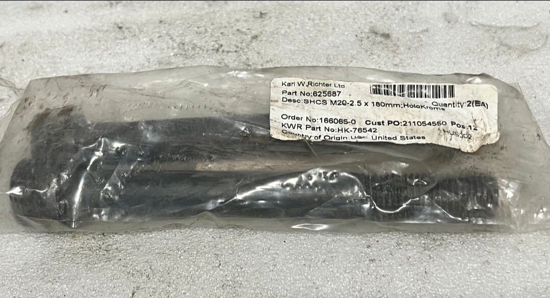🔥 NEW Lot Of (2) Holo Krome M202.5 x 180mm Hex Bolts. FREE SHIPPING🇺🇲