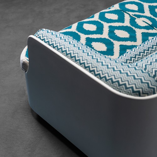 DIVANO TRE POSTI SPACE AGE VELLUTO COTONE DESIGN ANNI 70 VINTAGE MODERNARIATO - Bild 8 von 10