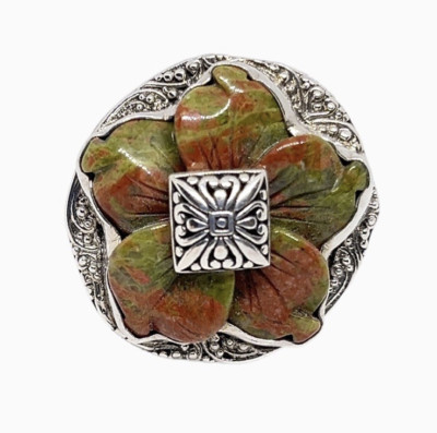 Sarda Atemberaubender Sterlingsilber geschnitzter Unikit Blume Ring Größe 9 Neu mit Etikett