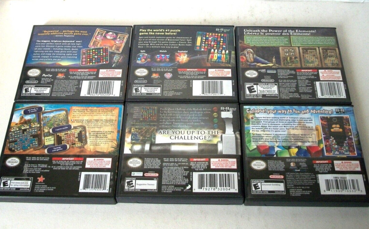 Nintendo DS Match 3 Puzzle Games Lot Jewel Master Bejeweled Gem
