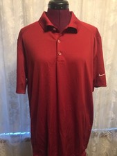 NIKE Golf Polo Shirt Dri Fit Short Sleeve 1/4 Button Down Mens Large