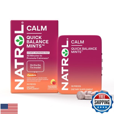 Natrol Quick Balance Calm Mints, Dietary Supplement, Raspberry Lemonade Artif