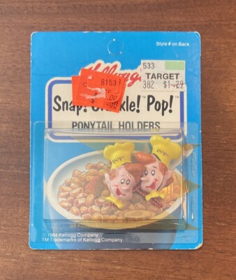 1984 Vintage Kellogg's Snap! Crackle! Pop! Ponytail Holders ~ 1 Set Pop!