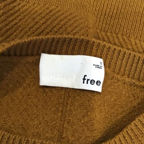 Aritzia Wilfred Free Women Size SM Tan Merino Wool Ribbed Knit Sweater Classic - Picture 6 of 11