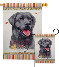 Labrador Happiness Garden Flag Animals Dog Decorative Gift Yard House Banner
