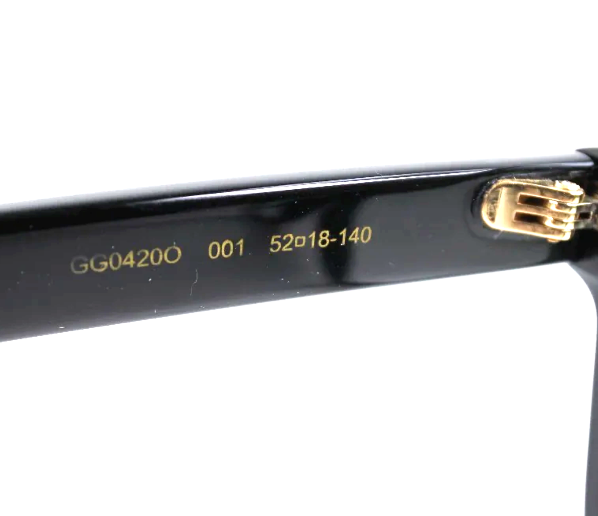 New GUCCI Eyeglasses GG0420O 001 52-18 140 Black & Gold