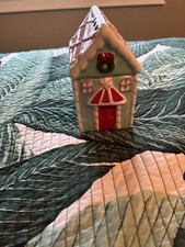 FABRYCZNIE NOWY BOŻONARODZENIOWY DOMEK NA PIERNIKI DUŻA CERAMICZNA ŚWIECA