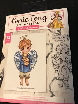 Crafter's Companion ''CONIE FONG'' PHOTOPOLYMER STAMP & DIE SET-FRIENDSHIP ANGEL