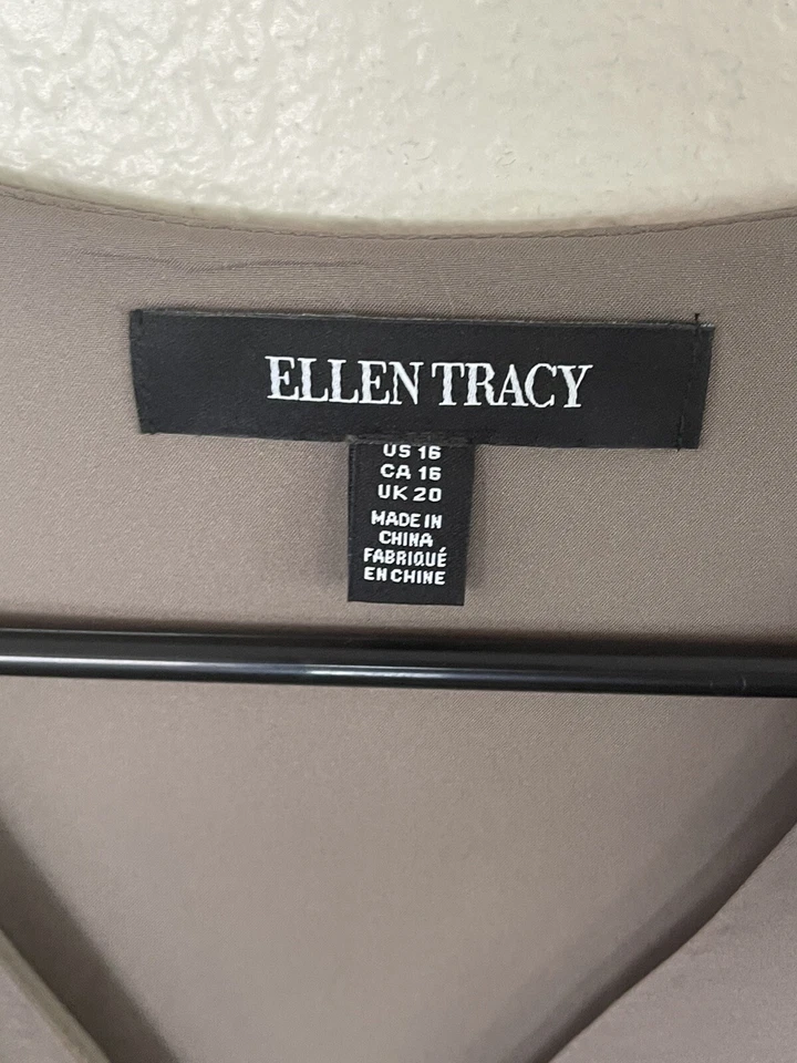 Vestido ellen tracy cinturón talla 16 hierba marina Foto 4 de 4