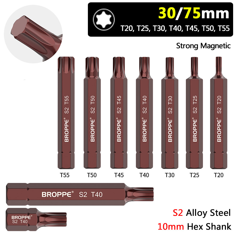 T20 T25 T30 T40 T45 T50 T55 TORX Impact Screwdriver Bit Set Insert