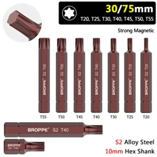 T20 T25 T30 T40 T45 T50 T55 TORX Impact Screwdriver Bit Set Insert Bit 30mm/75mm