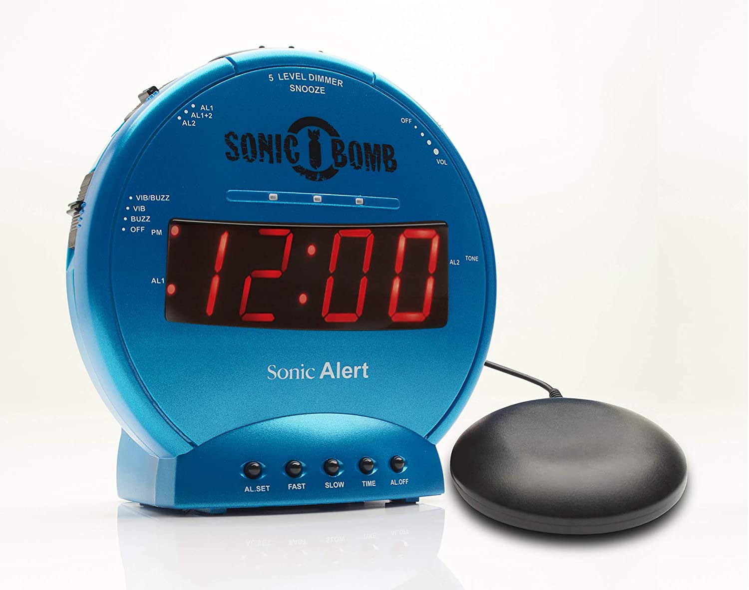 Sonic Bomb Dual Alarm Clock with Bed Shaker, Vibrating Alarm Clock,Turquiose featured image