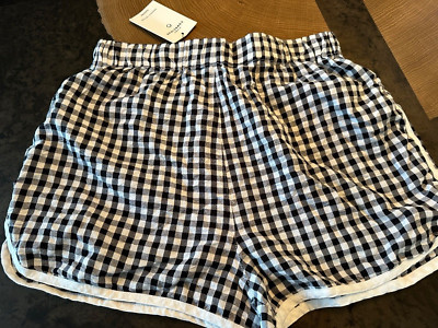 NWT GLASSONS GINGHAM ELASTIC WAIST PULL ON SHORTS WOMENS SZ 12
