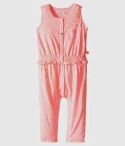 ikks jumpsuit polka 3m metallic dot button piece pink
