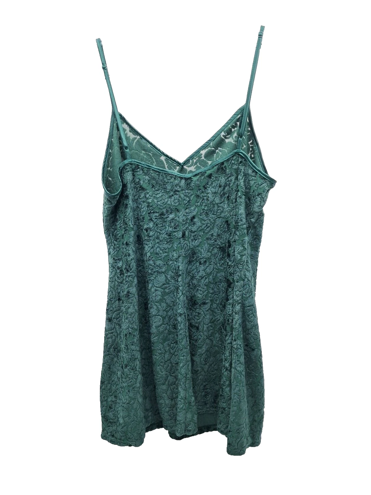 UNDERCOVER Vestito Babydoll Vintage Victorias Secret Velluto Burnout Slip Taglia M Verde Chemise