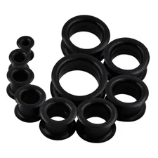 20pcs 2G-1" Thick Silicone Hollow Flexible Soft Ear Gauge Tunnels Stretching Kit