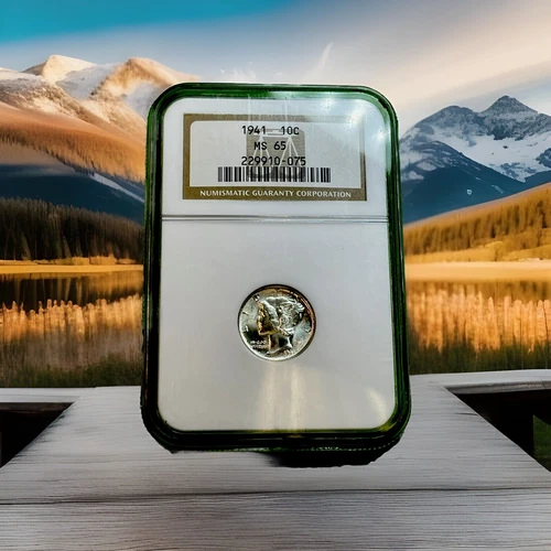 1941-P Philadelphia Mint Silver Mercury Dime NGC MS 65