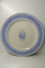 ANTIQUE BLUE WHITE CHARGER PLATE SIR J YORK SCARLETT CRIMEAN WAR BRITISH OFFICE 