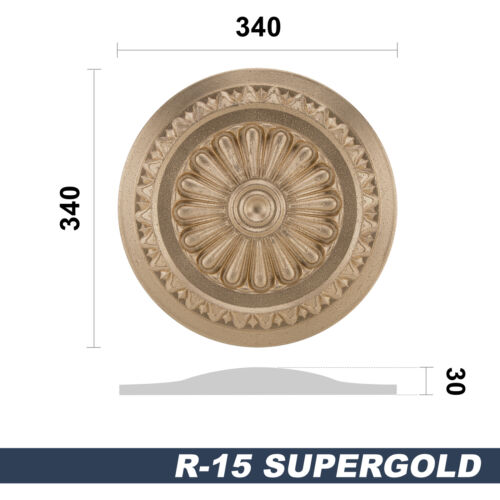 1 Stuckrosette Deckenlampe Zierrosette Innendekor Styropor EPS alle Modelle Gold - Bild 14 von 21