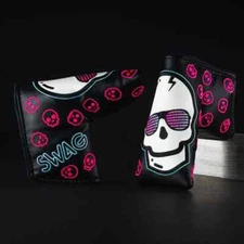 Swag Golf Swagiversary Pink and Teal Eclipse Skull Blade Headcover BRAND NEW