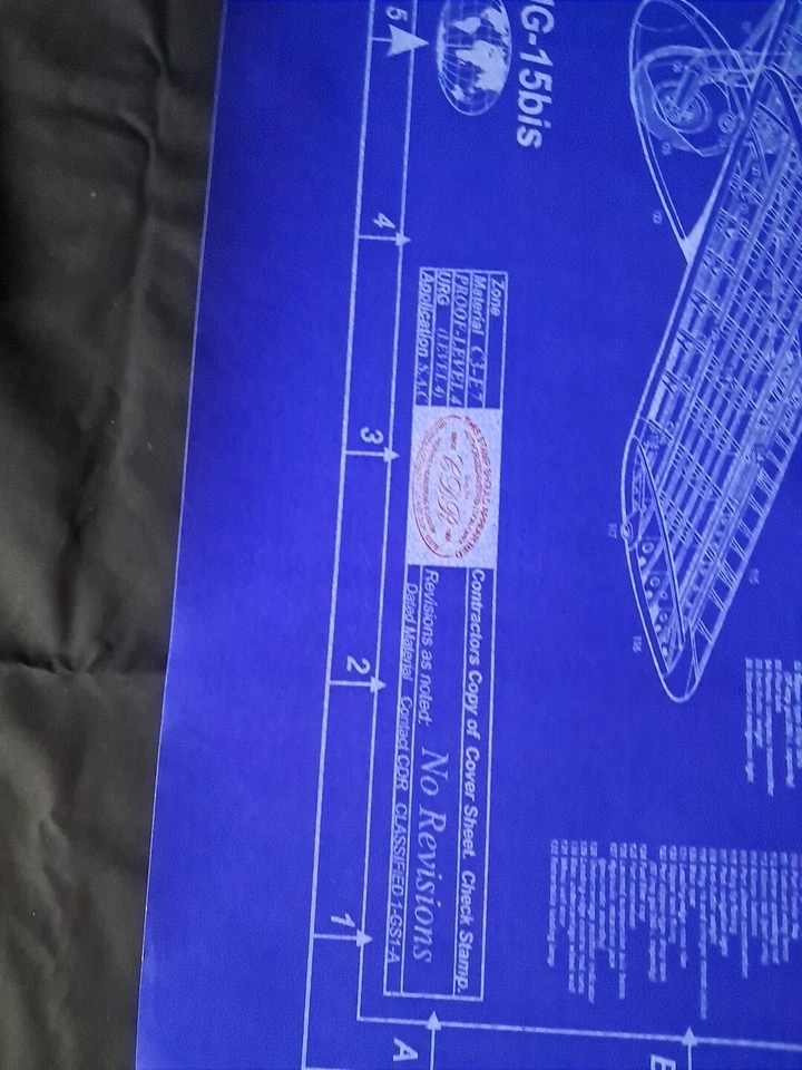 Model Airplane Large Printed Plan RC Scale Plane Drawing Mig 15 P27 - Image 3 of 3