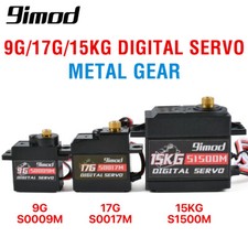 Servo de dirección de engranaje de metal 9imod 9g 17g 15 kg para barco de coche de radiocontrol 1:10 1:12 1:18 1:24