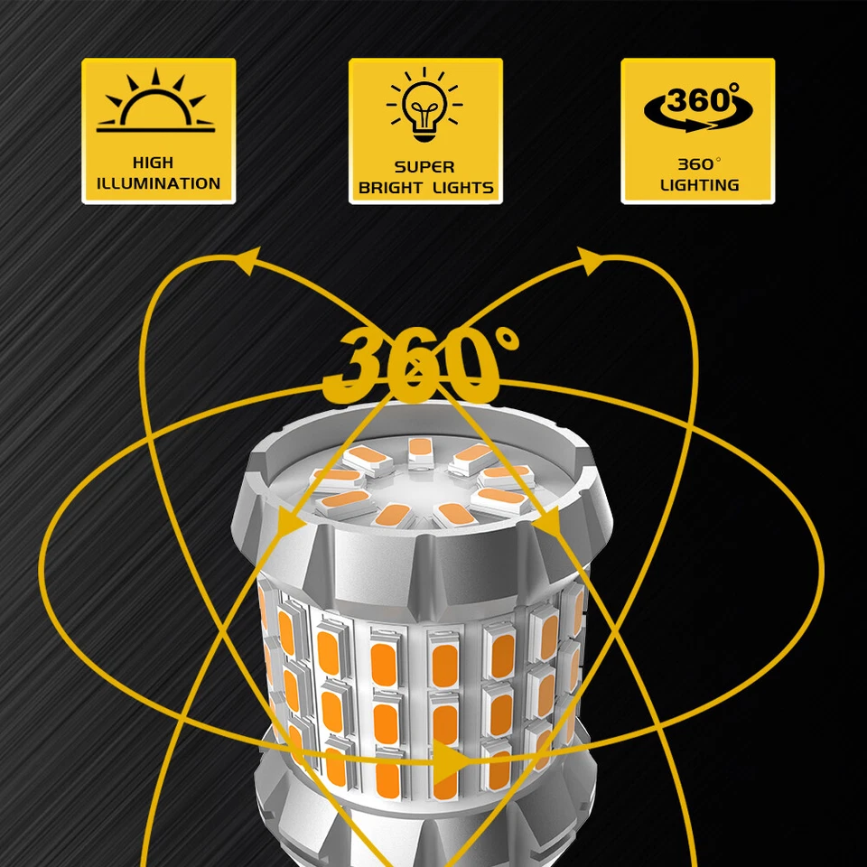 2pcs 7443 7440 LED Yellow Front Turn Signal Light Kit for Lexus CT200h 2011-2013 Foto 4 de 4