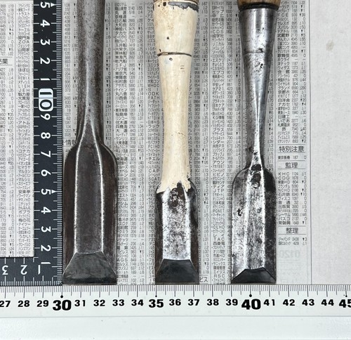 Vintage Japanese Chisel 3set Nomi /Hand Plane Saw Iron Hammer Hand Tool/d56 - Picture 5 of 24