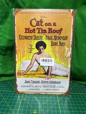 METAL SIGN - Cat On A Hot Tin Roof (1958) - Vintage Look