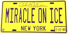 Jack O'Callahan USA Hockey Miracle on Ice 1980  New York State License Metal Pla