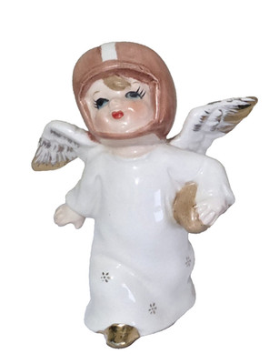 Vtg Angel Boy Football Player A Fine Quality Made in Japan Ceramic 3.5'' Tall