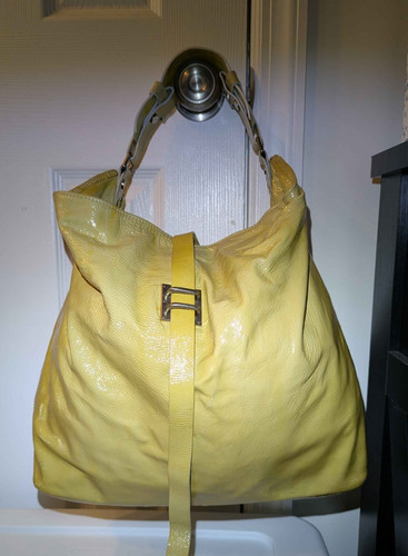 Vintage Marni Patent Leather Bag Pastel Yellow Authentic