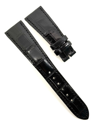 Patek Philippe 22mm x 16mm Shiny Black Alligator Watch Strap D E25 Authentic OEM
