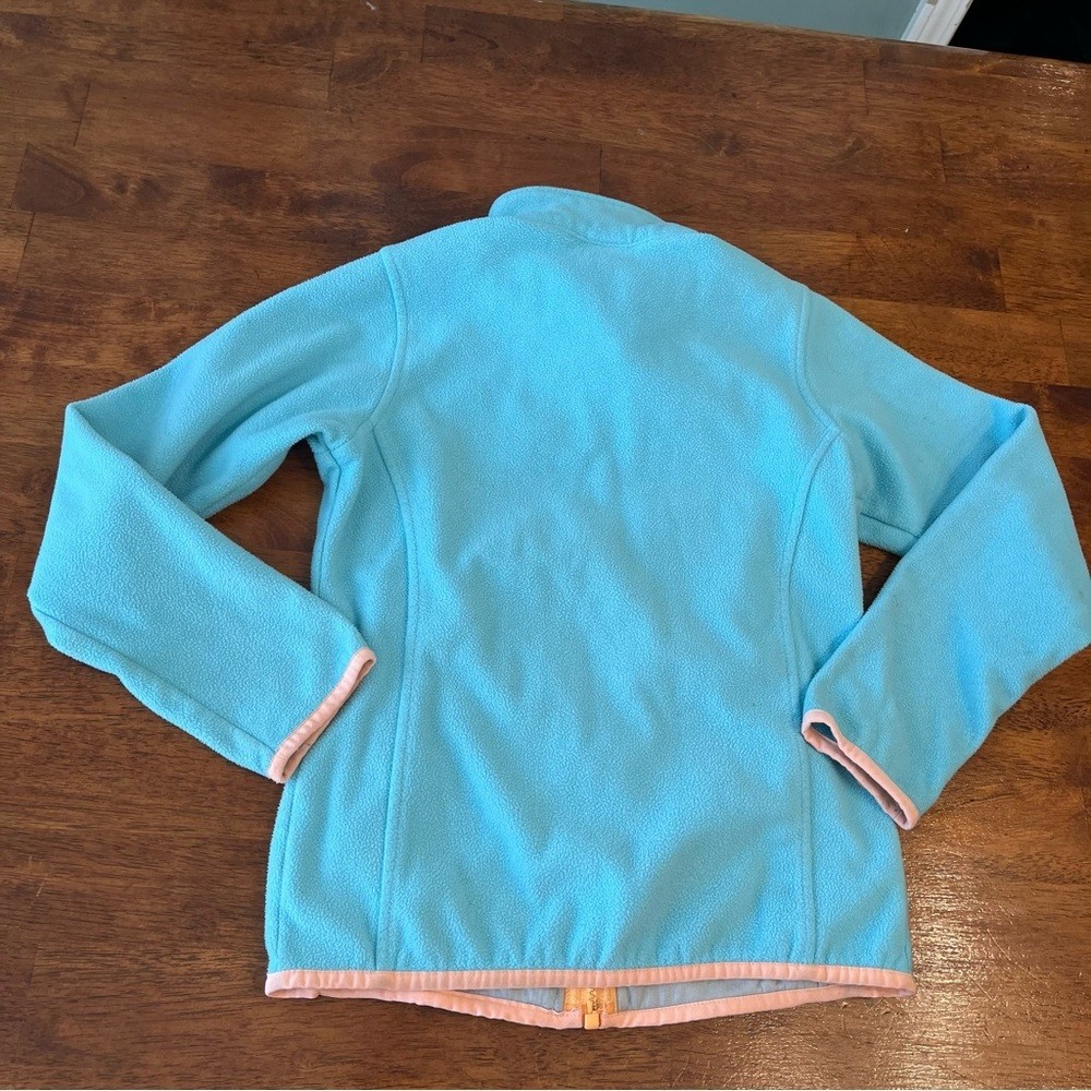 The North Face Turquoise Fleece with Orange Trim jacket size medium girls thumbnail 5