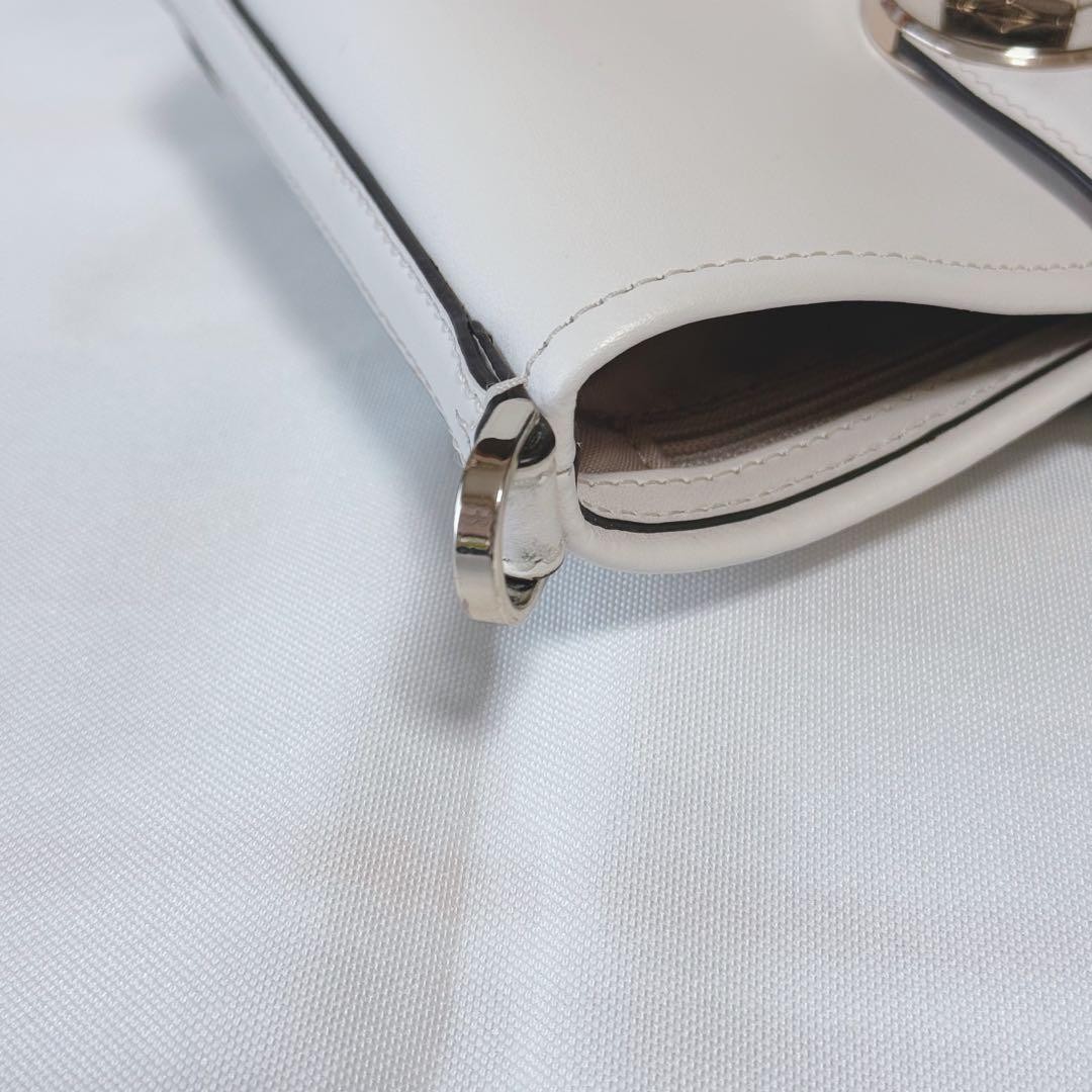 Kate Spade Audrey Leather Shoulder Bag Beige 2Way Crossbody Women's Authentic thumbnail 8