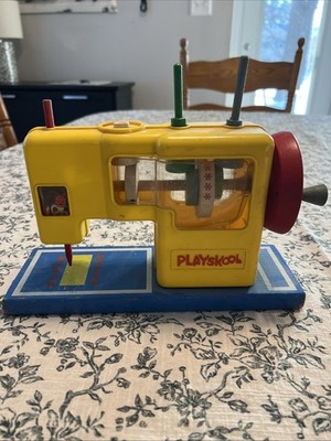 Vintage Playskool Sewing Machine Toy Pretend Play Educational Toy 1960's Kidcore