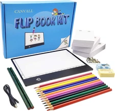 Flipbook Set for Drawing and Tracing Animation, Include: A5 LED Light Box, 540 P