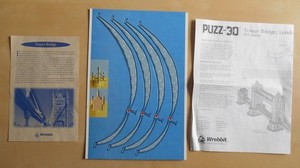 Wrebbit P3D-911 Puzz3D Puzzle London Tower Bridge 819 Piece 1997 Incomplete
